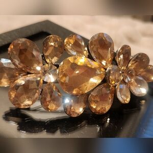 Gold and Smokey Topaz Hair Clip